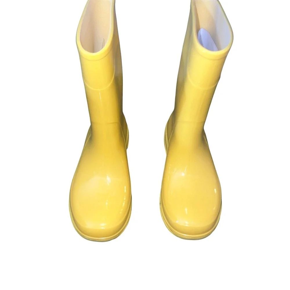 111.-     HISEA Kids size 4 rubber rain boots, waterproof midcalf